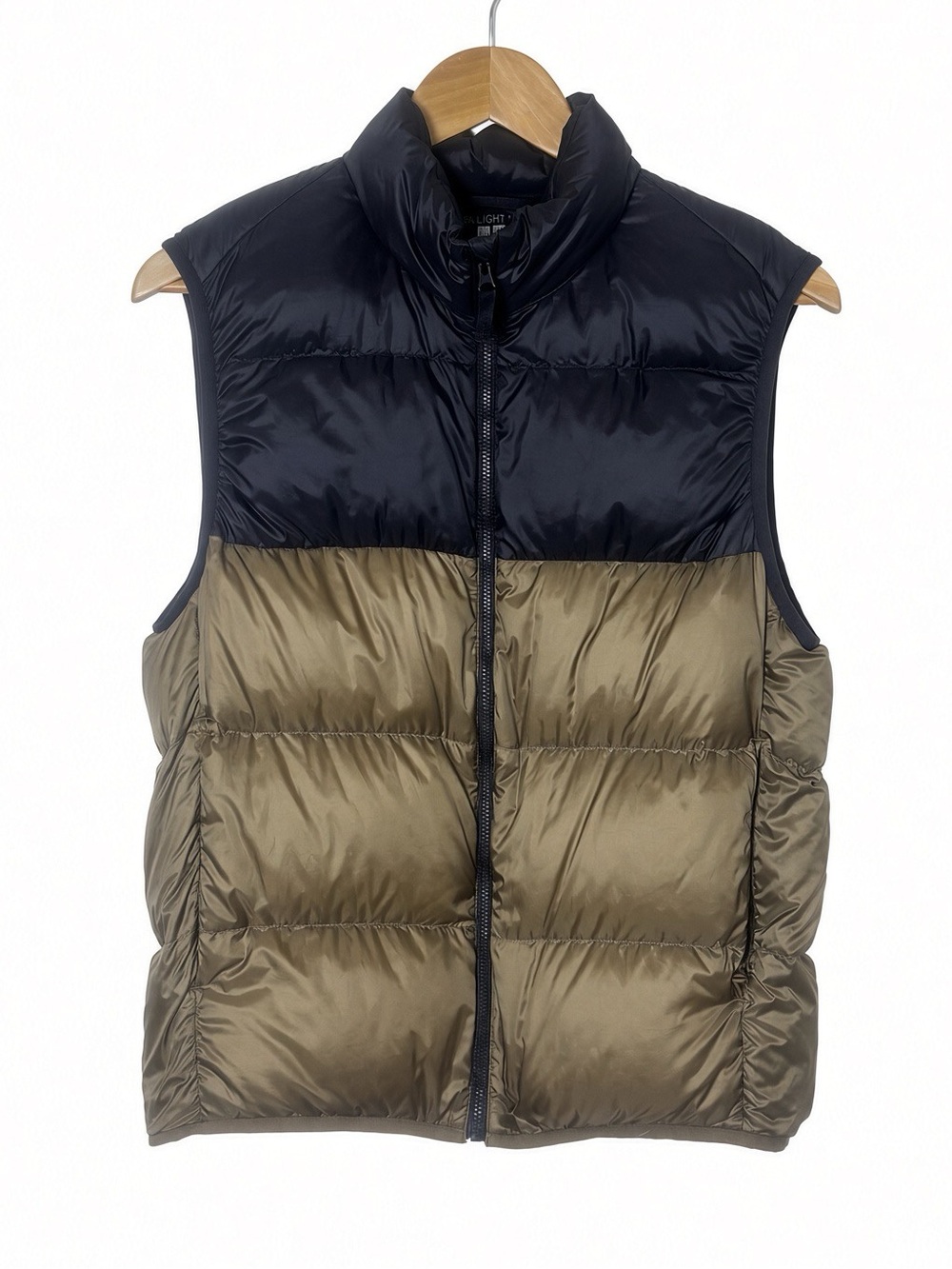 Uniqlo Ultra Light Down Vest Colorblock Black Bronze S Packable Puffer 750 Fill